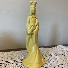 Rare Royal Haeger Yellow Statue Of Asian Woman With Instrument picture
