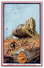 Herbert Bryant Signed Postcard Tank Whippets Crashing Through Enemy Wire Oilette picture