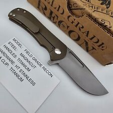 Doc Shiffer Knives Field Grade Recon Folder Magnacut Blade w/ Bronze Ano Handles picture