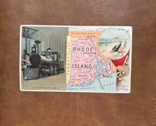 1889 Arbuckles' Ariosa Coffee Advertising Trade Card - Rhode Island-Locomotive picture