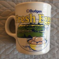 Budgen Rare Vintage Mug supermarket Fresh Eggs Collectible nostalgia 1970s 80s picture