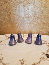 4 Vintage Mercury Glass Purple Bells USA Made picture