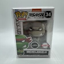Funko Pop TMNT Michelangelo CHASE Black & White #34 PX Exclusive with Protector picture
