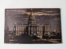 Colorado State Capitol at Night-Denver, CO Posted 1921 Vintage Postcard  picture