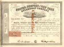 Boston, Newport and New York Steamboat Co. - Stock Certificate - Shipping Stocks picture