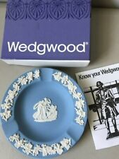 New Wedgwood Jasperware Pale Blue Round Ashtray Angel w Box picture