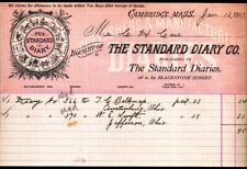 1913 Cambridge Ma - Standard Diary Co - Rare Letter Head Bill picture