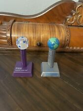 Mystic Crystal Ball And Planet Earth Retired Pez Dispensers With Stands-rare picture