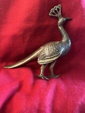Brass Peacock Figure, Vintage India picture