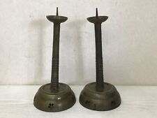 Y1654 Candle Holder Copper candle stand pair set Japanese antique vintage picture