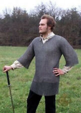 Round Riveted With Flat Warser Chainmail Shirt 9mm Large Half Sleeve Halloween picture