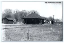 c1952 CRI&P  Rose Hill Iowa IA Railroad Train Depot Station RPPC Photo Postcard picture