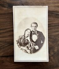 1860s Tennessee Photo fr. 1840s Daguerreotype Woman Long in Curls Hair & Husband picture