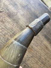 Antique 18th C Rev War Era American Carved Tip Powder Horn 9