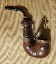 Antique VERY RARE Bruyere Hand-made (Germany) Lidded Tobacco Pipe DRGM Horn picture