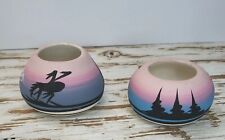 Native American Handpainted Navajo Pottery Signed DI Dine Set Of 2 picture