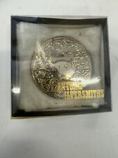 Montana Silversmiths chew can snuff lid, German Silver Nice picture