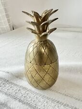 Vintage 4.25 Inch Brass pineapple Trinket Container Candle Holder picture