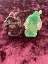 TWO Laughing Buddha Resin Bonsai Figurines picture