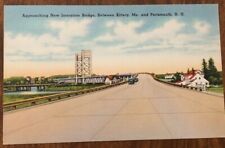 New Interstate Bridge Kittery Maine Portsmouth New Hampshire Old Cars Postcard picture