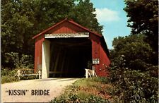 Postcard Princeton Illinois Covered Bridge 