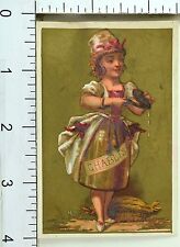 1870's-80's lovely Anthropomorphic Chablis Bottle Half Women Victorian Card F74 picture