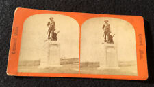 T. LEWIS CAMBRIDGEPORT MA STEREOVIEW BRONZE STATUE OF MINUTE MAN CONCORD MASS picture