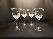 Vintage Crystal Cristallo Capri Al Piombo Stem Glasses Made In Italy Set Of 4  picture