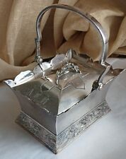 Antique Wilcox Silverplated Dresser Box. Handled Basket picture
