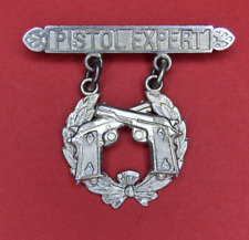 Rare WW2 era Bailey Banks & Biddle US Marine Corps Pistol Expert Badge Sterling picture