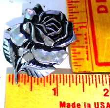 Rose pin vintage motorcycle collectible lady rider biker chick vest pinback picture