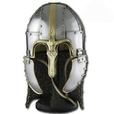 Medieval New Viking Helmet Battle Armor 18G Steel and Chainmail SCA Larp picture