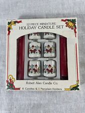 VTG ROBERT ALAN CANDLE CO. 12 Pc Miniature Holiday Santa Candle Set Christmas picture
