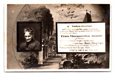 RPPC Composite German Death Announcement Frau Margaretha Angne 1929 Postcard S13 picture