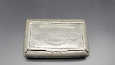 Antique 19th Century 1883 Engraved Pewter Snuff Box picture