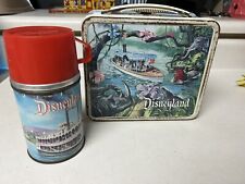 Vintage 1957 Disneyland Castle Jungle Cruise Metal Lunchbox And Thermos picture