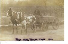 Postcard Iowa Taylor Farm Near Horse Drawn Vehicle 1907 Pinto Horse ? Laminated picture