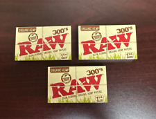 RAW Organic 300s 1 1/4 Cigarette Rolling Papers -3 PACKS picture