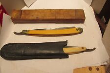 3-antique stright razors M.Jung Ny-Shmate RieDr. Baurmann Sohne Soling Germany picture