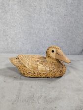 Vintage Crowning Touch Corn Husk Duck 4” Handmade Hand Pieced Folk Art ~ China picture