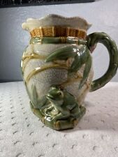 Vintage Chinese Pitcher with Frogs bamboo And Lily Pads made by Oriental Accents picture
