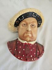 Vtg Bossons England Chalkware King Henry VIII bust head wall hanging figurine picture