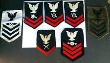 USN WW2 Shoulder Patches Petty Officer set Of Seven 1st 2nd & 3rd Class New/Good picture