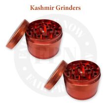 Kashmir Aluminum Crusher Red 4 Pieces Herb Spices Tobacco Grinders Pack of 2 picture