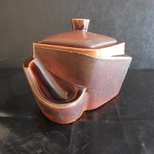 LONGCHAMP Design Art Deco France Handmade Leather Earthenware Pipe Muffler N3130 picture