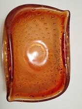 Murano Bullicante Glass Bowl or Ashtray from 1960's Gold speckles Ash try picture