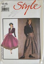 Style 1616 Vintage Sewing Pattern Misses Lined Jacket Skirt Size 8 Uncut picture