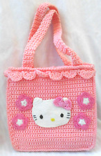 SANRIO Smiles '76 2000, Hello Kitty Pink Crochet kid small size handbag carryall picture
