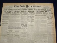 1918 MAY 8 NEW YORK TIMES - FALL OF BRITISH CABINET THREATENED - NT 8175 picture