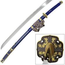 Blue Japanese Tachi Ceremonial Katana Samurai Sword Hand Forged picture